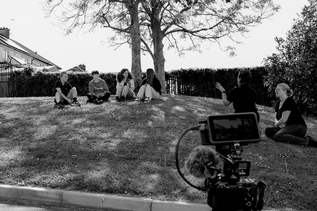 Filmcrew aan het werk op locatie
